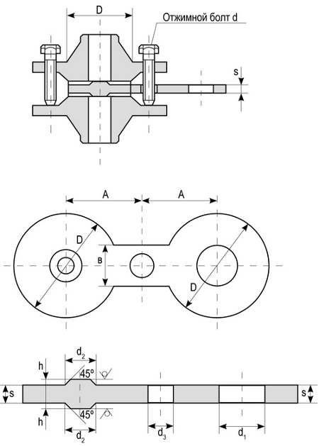 Заглушки поворотные Т-ММ-25-01-06 схема