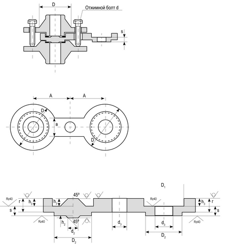 Заглушки поворотные Т-ММ-25-01-06 схема